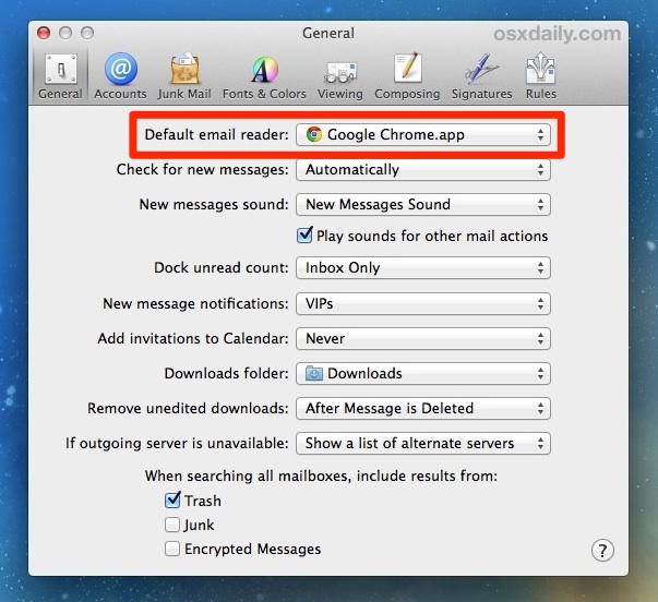 default program on a mac for mail